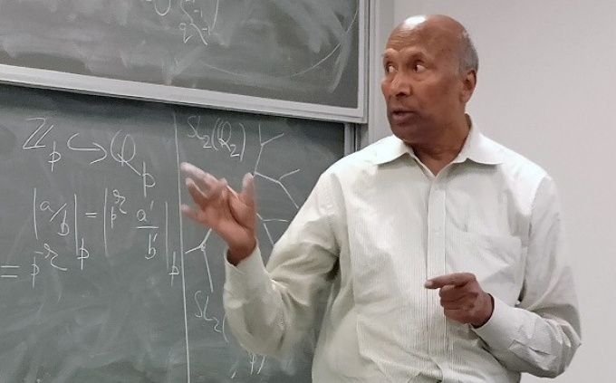Gopal Prasad, Myhill Lectures 2016. Photograph courtesy of John Ringland. 